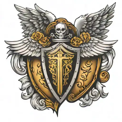 Shield And Angel Wings