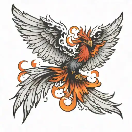 Good And Evil Pheonix Flying