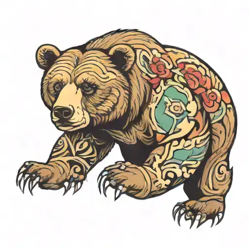 Bear On Chest And Arms