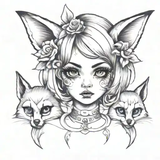 Girl With Fox Ears And Big Eyes