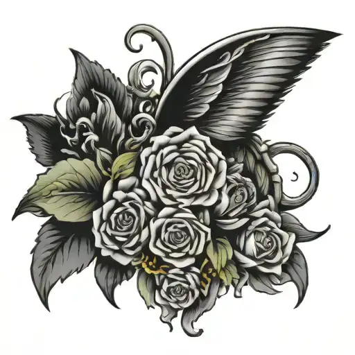 No Turning Back Tattoo Black Grey