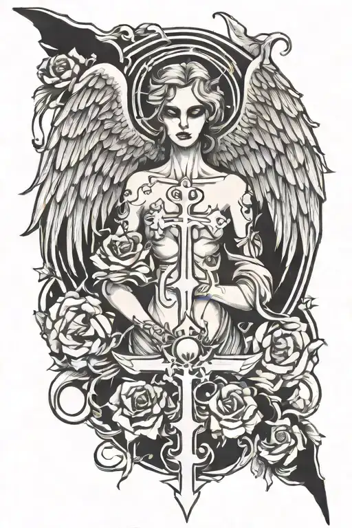 Fallen Angel And Inverted Cross