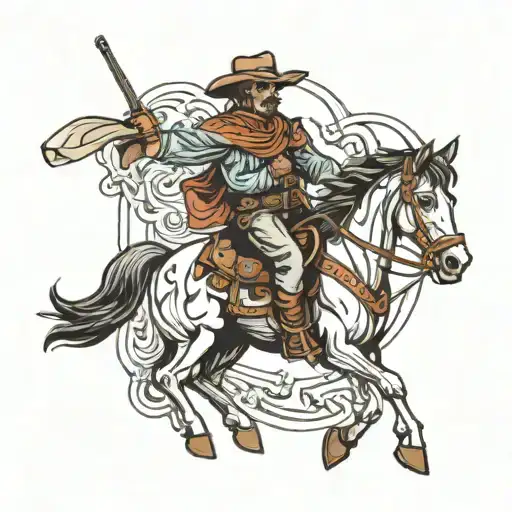 Cowboy Riding A Horse