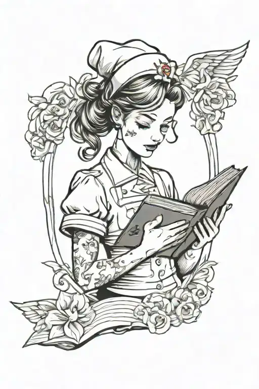 Nurse Reading A Book