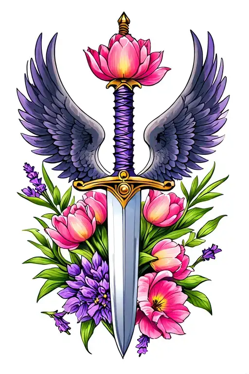 Sword And Wings And Tulips And Lavender
