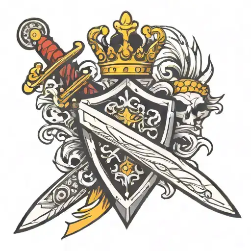 Swords Crown And Shield