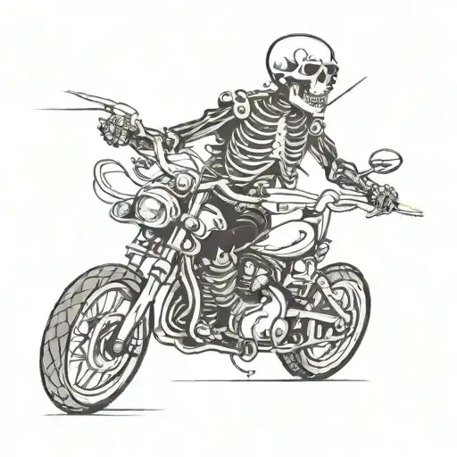 Motorcycle Skeleton Riding