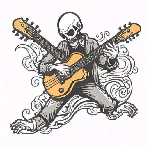 A Stick Figure Playing Guitar