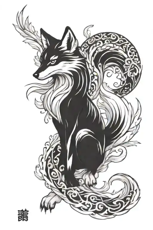 9 Tailed Fox Full Body