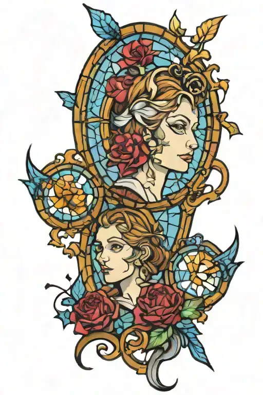 Stained Glass Window Broken Pieces Forming