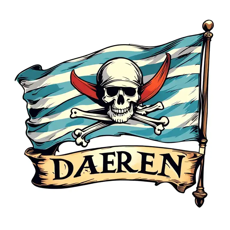 Jolly Roger Pirate Flag With The Name Daeren