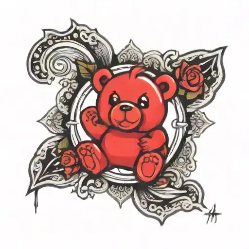 Red Gummy Bear On Chest