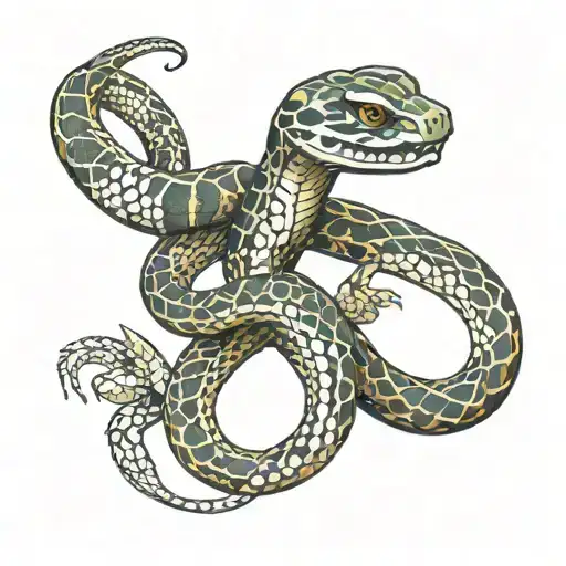 Tattoo Of A Snake On The Leg Sleeve