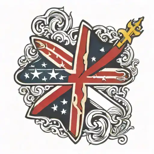 Star Of Life Half American Flag Half Rebel Flag