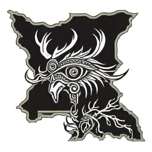 Iowa Hawkeye Logo With Deer Antlers