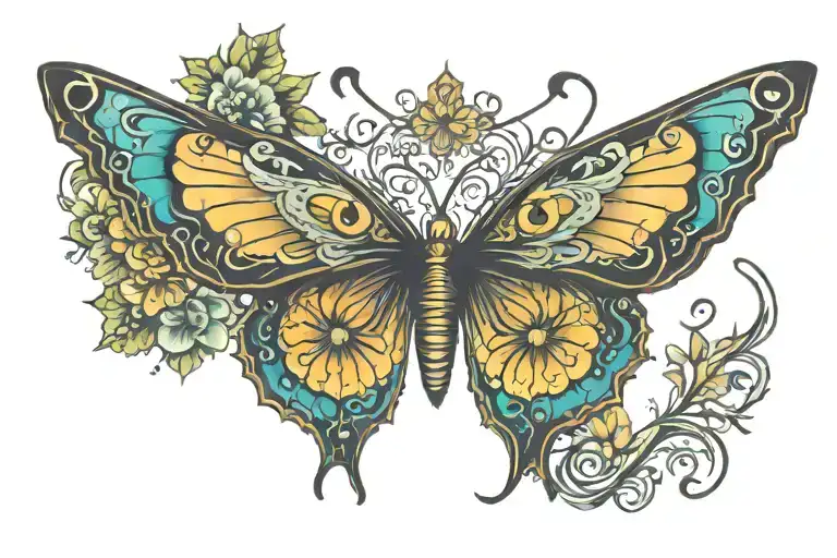 Cat Eyes Butterfly Wings Spread Wide