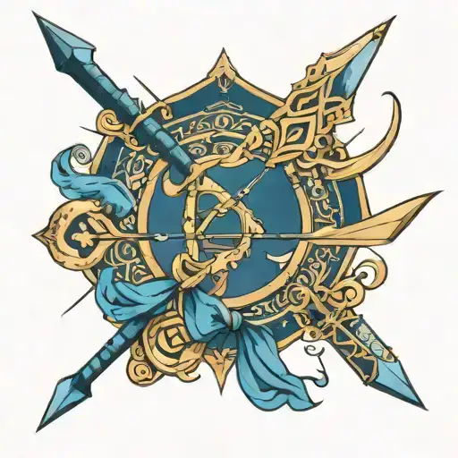 Islamic Blue Bow And Arrow