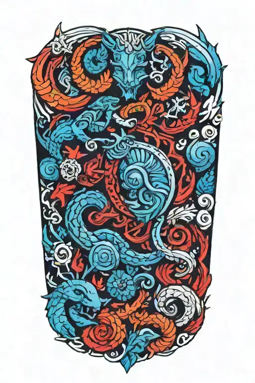 Desgin Bold And Detailed Colour Norse Mythology-inspired Forearm
