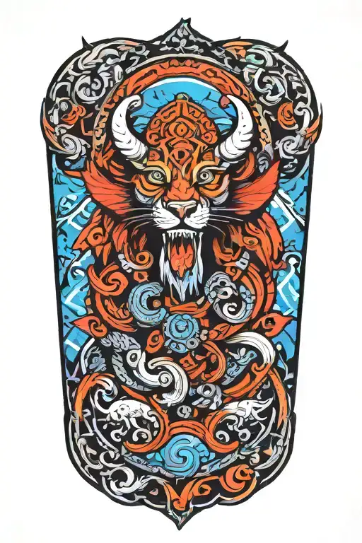 Desgin Bold And Detailed Colour Norse Mythology-inspired Forearm