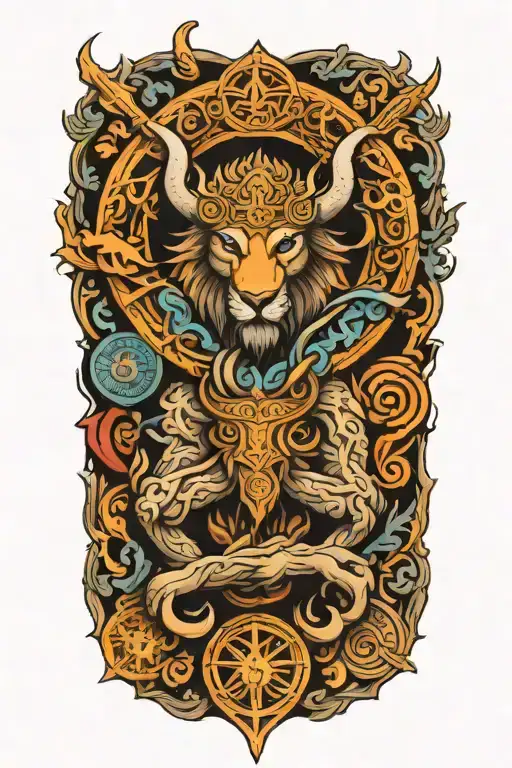 Desgin Bold And Detailed Colour Norse Mythology-inspired Forearm