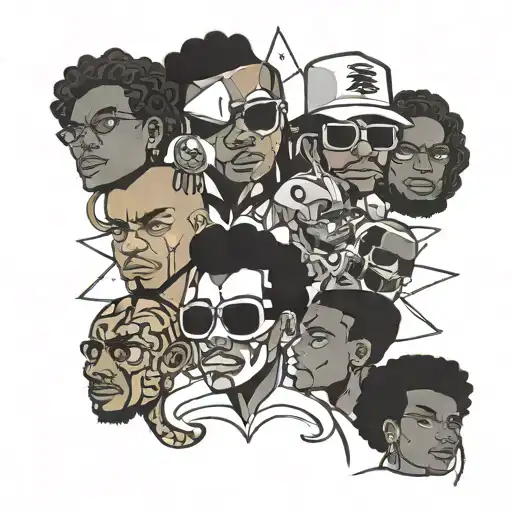 Bunch Of Clfamous Cartoons Together Representing Black Power