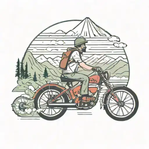 A Pharmacist Riding A Bike With A Mountain Landscape In The Background