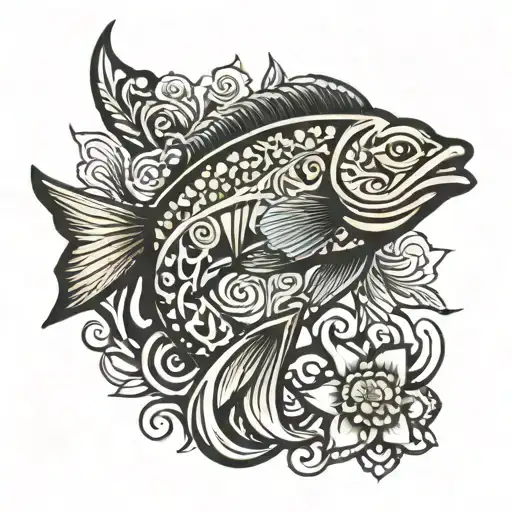 Filipino Tattoo In Jesus Fish Symbol Integrated