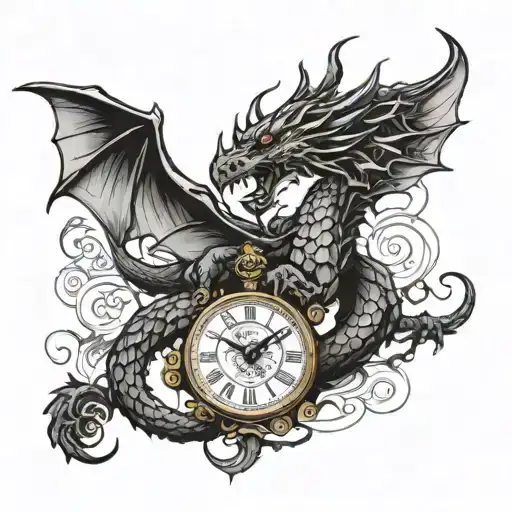 Dragon On Clock Face Made