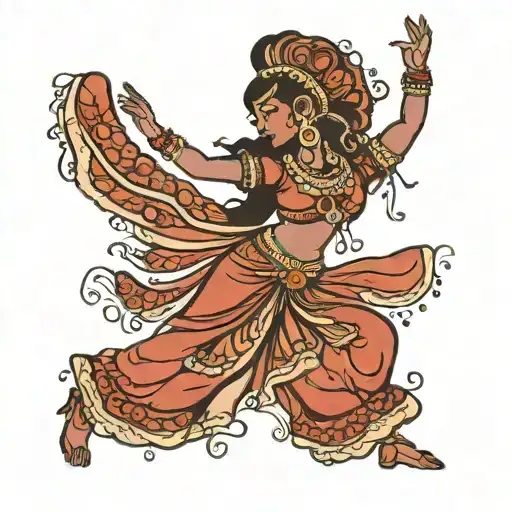 Indian Woman Dancing Silhouette