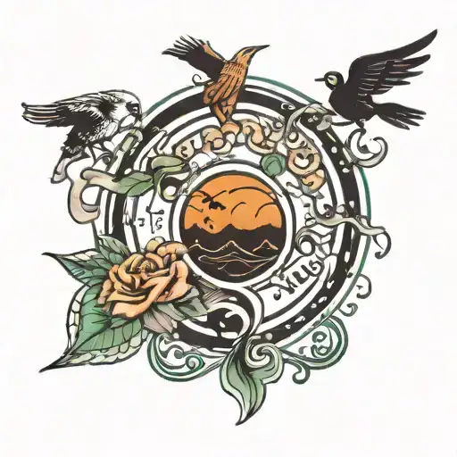 A Tattoo That Is A Circle Of A World With Text Kyren World