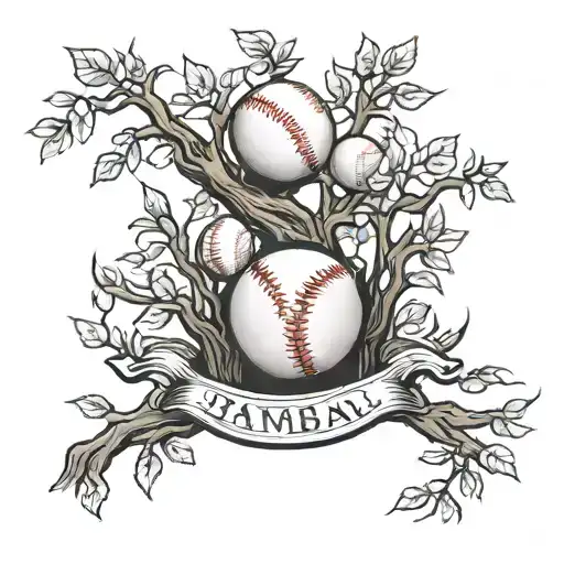 Baseball Family Tree Branch Wrapped