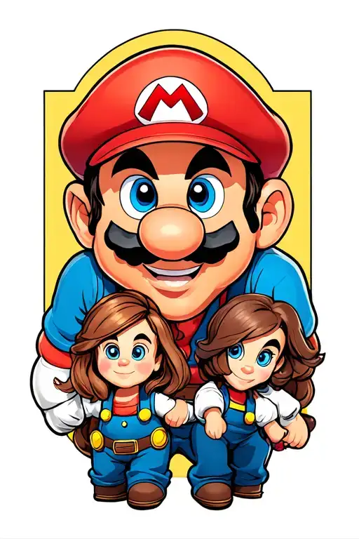 Mario With Kids Names Lindsay And Emily