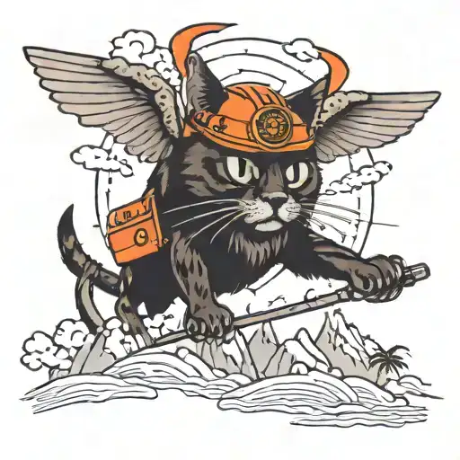 A Cat Flying On A Helicopter Over Haiti Mountains