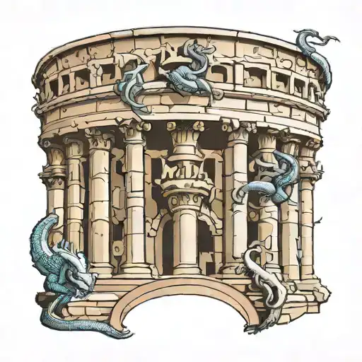 Colosseum Whit Dragon On Top