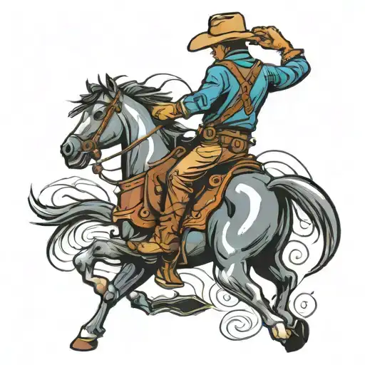 Cowboy Riding A Horse