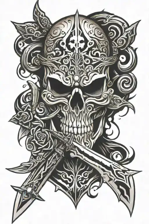 Mask Skull Sword Neo Tribal