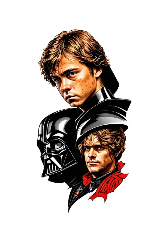 Anakin Skywalker And Vader Portrait