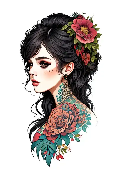 Mysterious Girl Side Profile