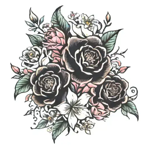 Bouquet Of January May June July November Birth Flowers