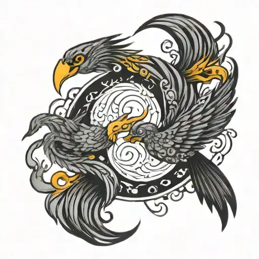 Phoenix Ying Yang Symbol