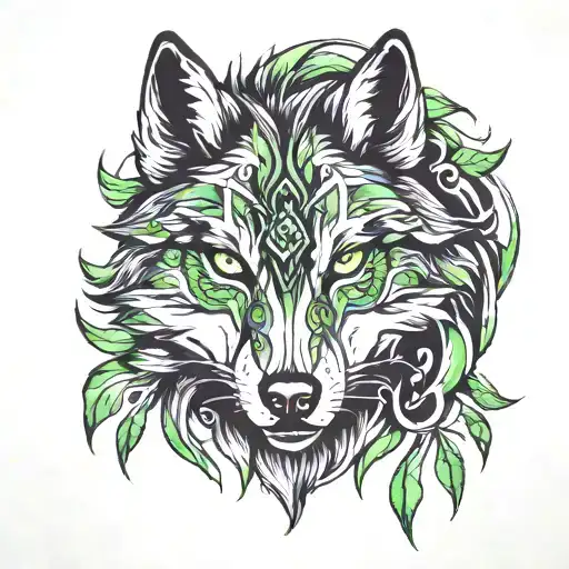 Wolf With Green Eyes