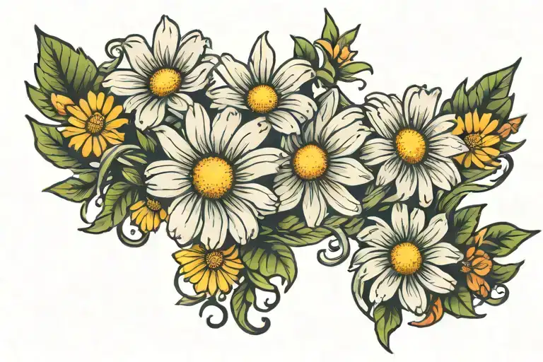 Daisy Flowers Intertwined