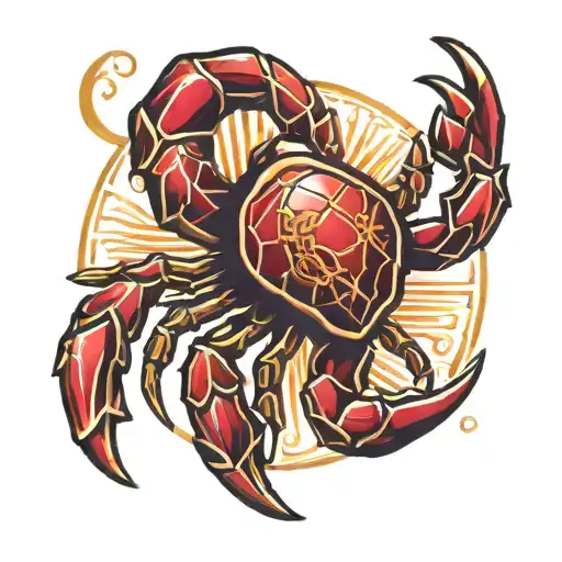 Cancer Zodiac Sign Made Of Ruby