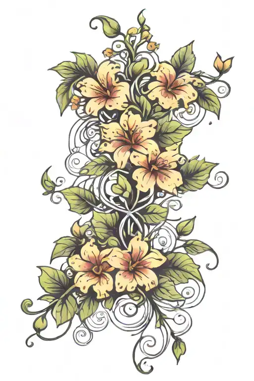 Vine And Small Flowers Wrapped