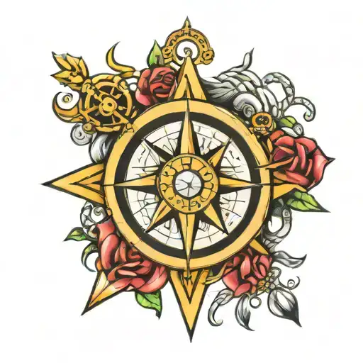 Diamonds And Chains Nautical Compass
