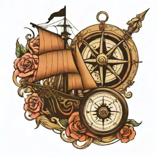 Compass And Ship