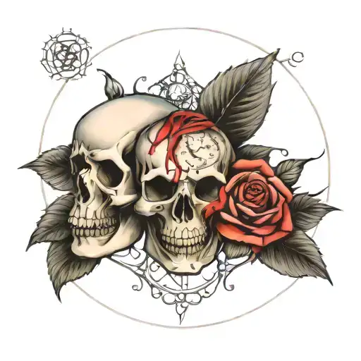 Skull Rose Time Piece