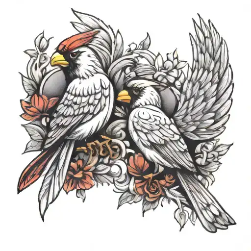 Cardinal And Angel Wings