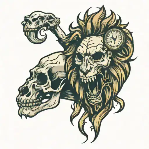 Lion Skull Clock