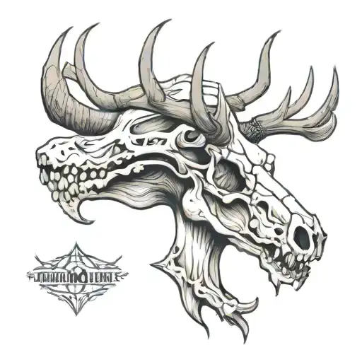 Elk And Alligator Skull